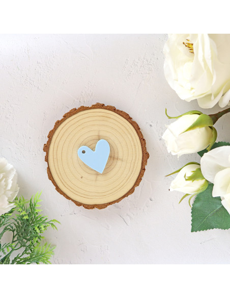 Set of 10 Azul Cielo acrylic hearts