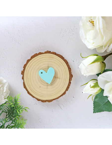 Set of 10 Turquesa acrylic heart