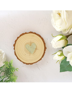 Set of 10 Verde Escarchado acrylic heart