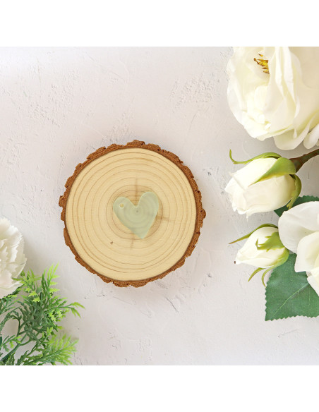 Set of 10 Verde Escarchado acrylic heart