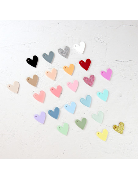 Set of 10 Verano acrylic heart