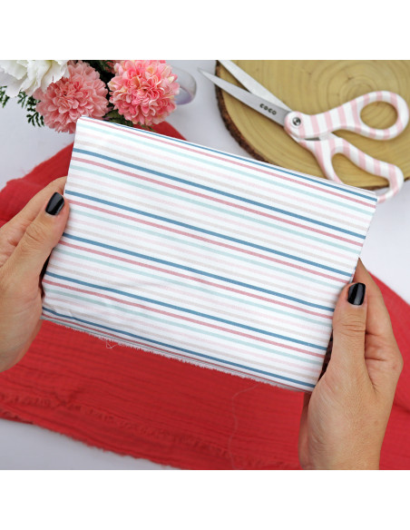 5m Listas de colores printed fabric | Ohana en la playa collection