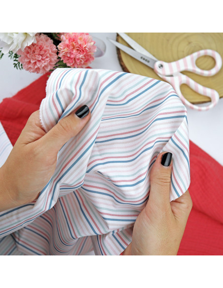 5m Listas de colores printed fabric | Ohana en la playa collection