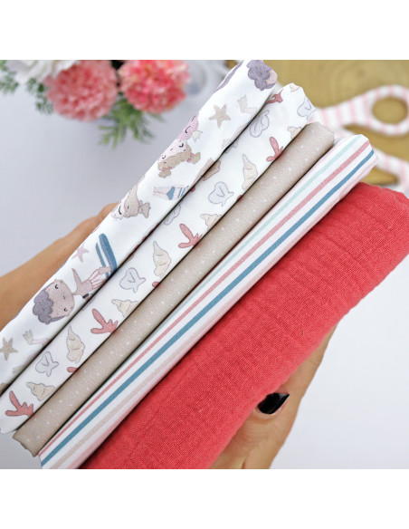 5m Listas de colores printed fabric | Ohana en la playa by Alúa Cid