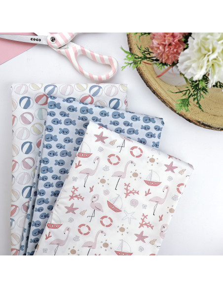 5m Pececillos a la mar printed fabric | Ohana en la playa by Alúa Cid