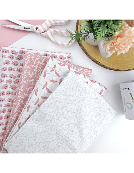 5m Corales printed fabric | Ohana en la playa by Alúa Cid