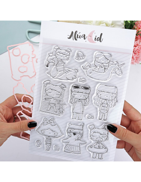 Ohana en la Playa stamp & dies set by Alúa Cid