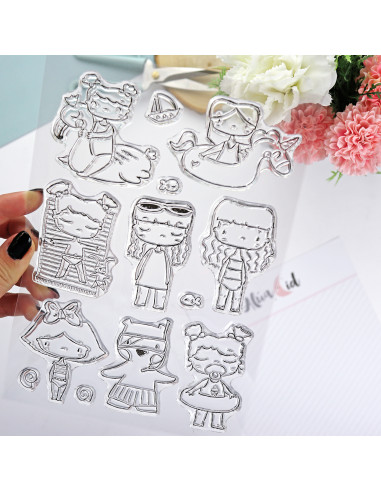 Ohana en la Playa Clear stamp set by Alúa Cid Ohana en la Playa Clear stamp set by Alúa Cid