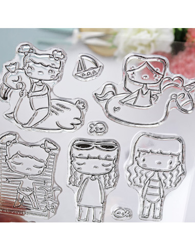Ohana en la Playa Clear stamp set by Alúa Cid Ohana en la Playa Clear stamp set by Alúa Cid