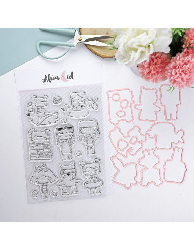 Ohana en la Playa stamp & dies set by Alúa Cid