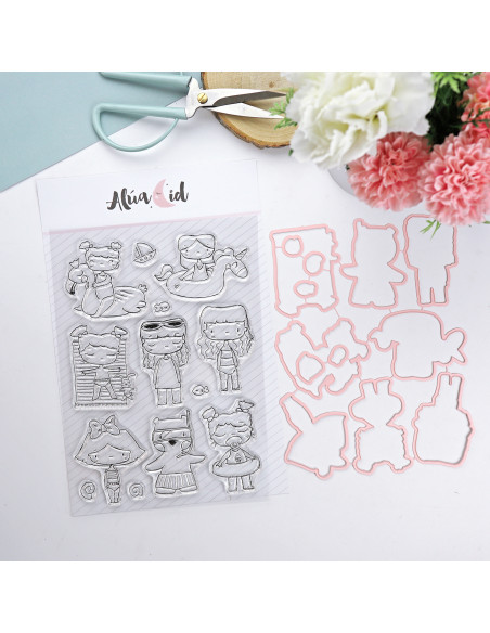 Ohana en la Playa stamp & dies set by Alúa Cid