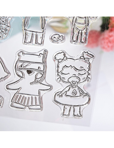 Ohana en la Playa Clear stamp set by Alúa Cid Ohana en la Playa Clear stamp set by Alúa Cid