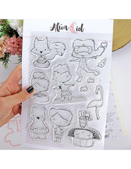 Ohana en Verano stamp & dies set by Alúa Cid