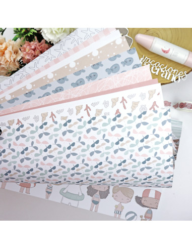 Ohana en la playa 12x12" paper pad | Alúa Cid design