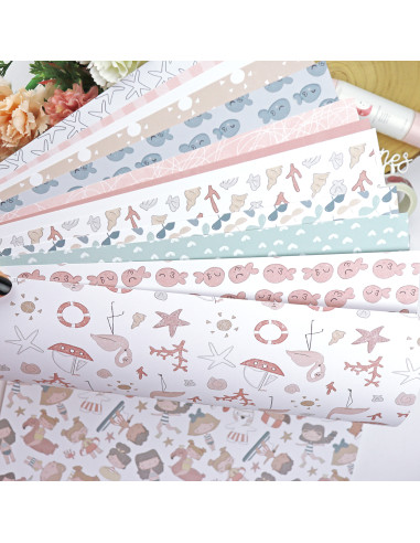 Ohana en la playa 12x12" paper pad | Alúa Cid design