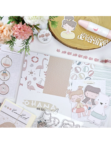 Ohana en la playa 12x12" paper pad | Alúa Cid design