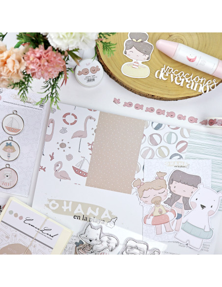 Ohana en la playa 12x12" paper pad | Alúa Cid design