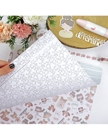 Ohana en la playa 12x12" paper pad | Alúa Cid design