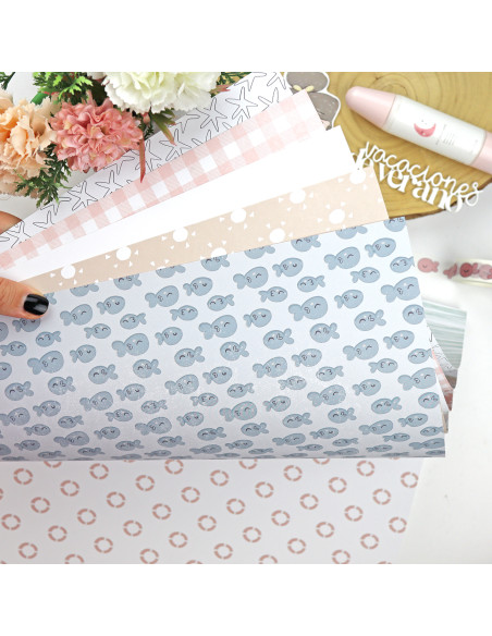 Ohana en la playa 12x12" paper pad | Alúa Cid design