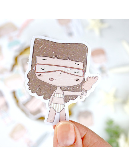 Hawaii ilustrations die-cut by Alúa Cid