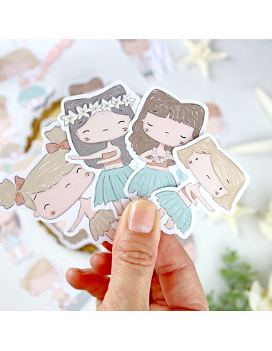 Hawaii ilustrations die-cut by Alúa Cid