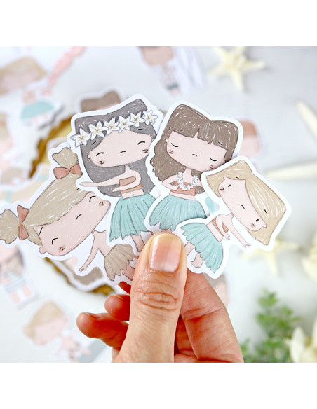 Hawaii ilustrations die-cut by Alúa Cid