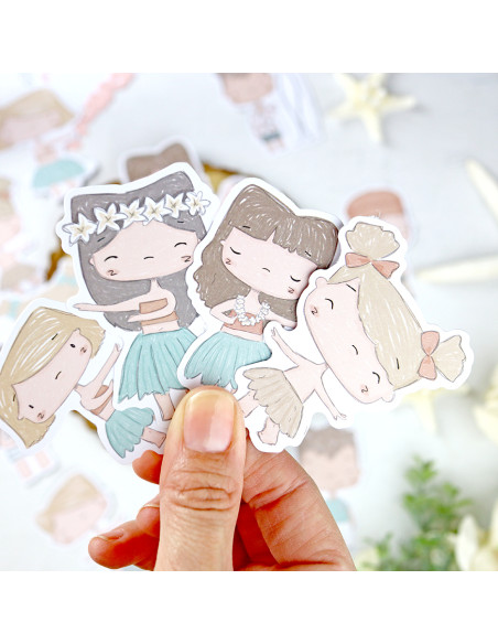 Hawaii ilustrations die-cut by Alúa Cid