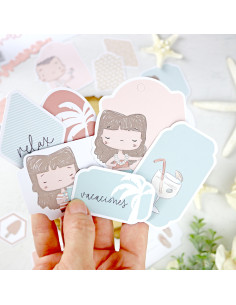 Hawaii tags & banners die-cut by Alúa Cid