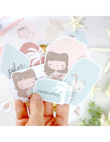 Hawaii tags & banners die-cut by Alúa Cid