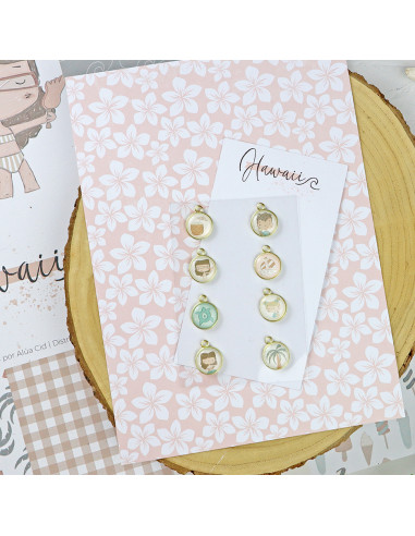 Hawaii mini metallic charms