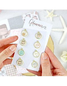 Hawaii mini metallic charms