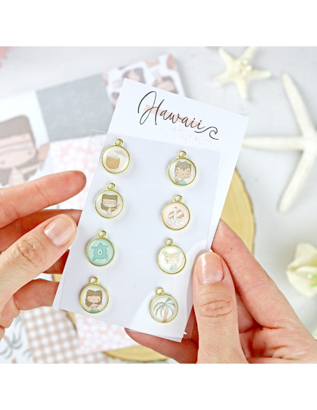 Hawaii mini metallic charms