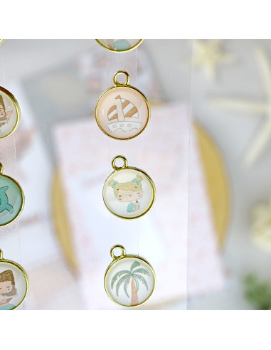 Hawaii mini metallic charms