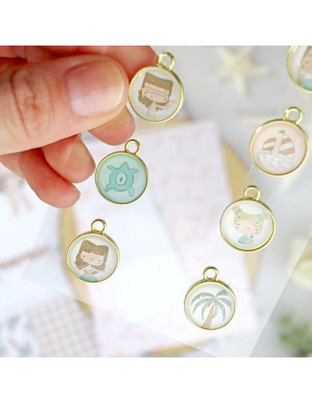 Hawaii mini metallic charms