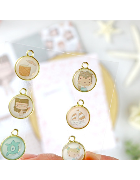 Hawaii mini metallic charms