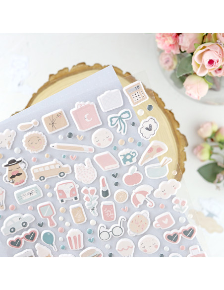 Sea lo que sea puffy stickers | Alúa Cid design