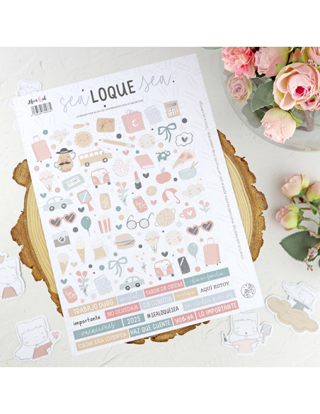 Sea lo que sea puffy stickers | Alúa Cid design