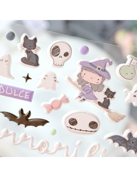 Cute Halloween puffy stickers | Alúa Cid design