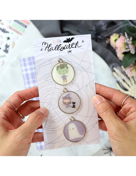 Cute Halloween metallic charms set | Alúa Cid design
