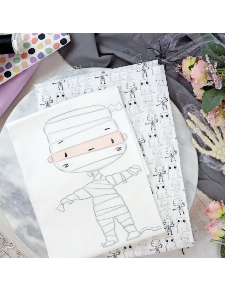 Tutankamón Printed panel fabric | Cute Halloween collection