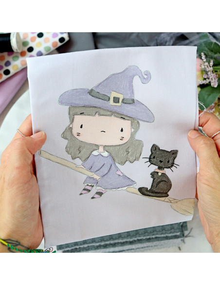 Meigas Fóra Printed panel fabric | Cute Halloween collection