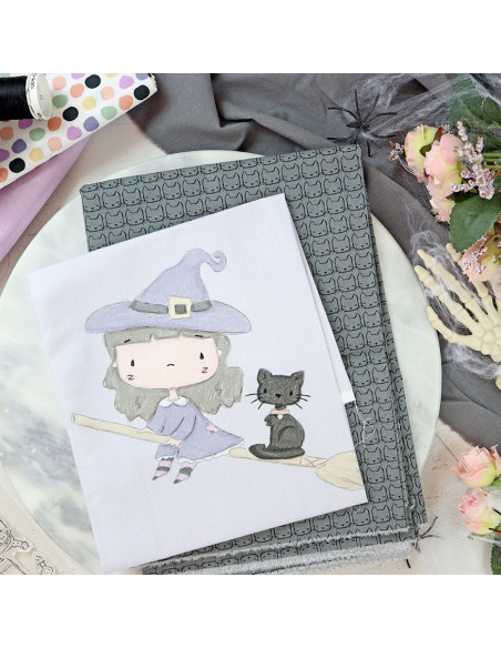 Meigas Fóra Printed panel fabric | Cute Halloween collection