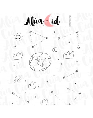 Fondo Galaxia clear stamp | Alúa Cid 2