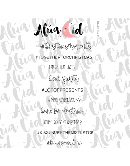 Christmas moments ENGLISH clear stamps set | Alúa Cid