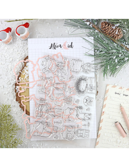 Kalikimaka stamp & dies set by Alúa Cid