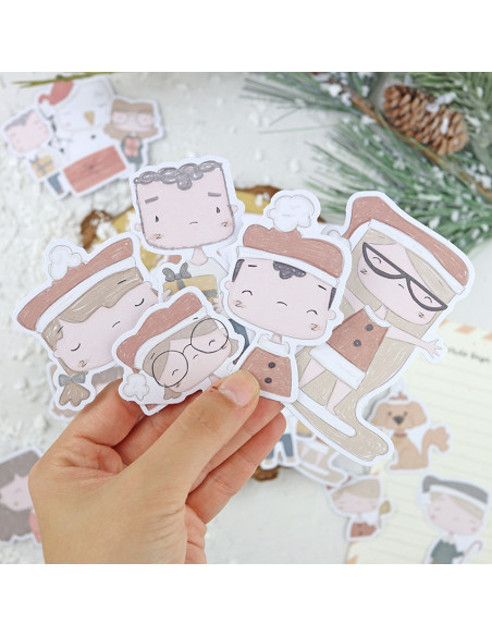 Ohana en Diciembre ilustrations die-cut by Alúa Cid