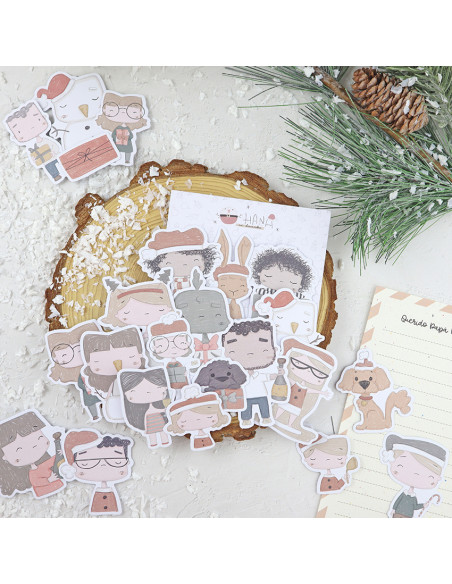 Ohana en Diciembre ilustrations die-cut by Alúa Cid