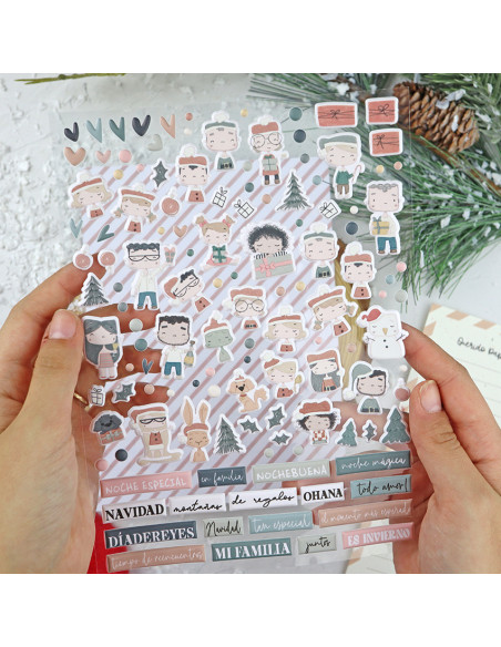 Ohana en Diciembre puffy stickers | Alúa Cid design