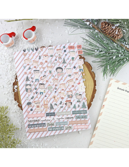 Ohana en Diciembre puffy stickers | Alúa Cid design