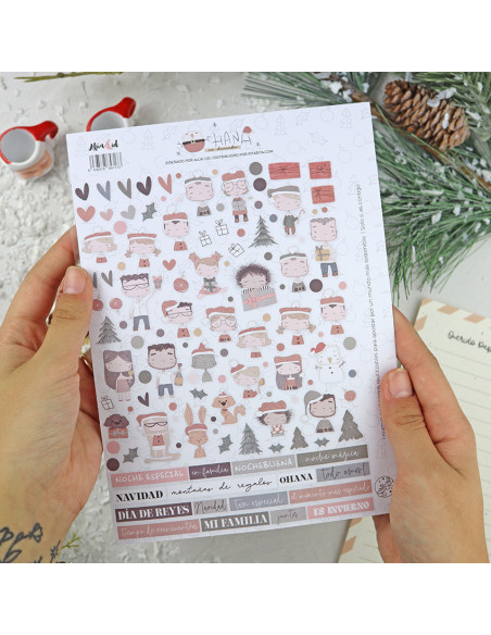 Ohana en Diciembre puffy stickers | Alúa Cid design